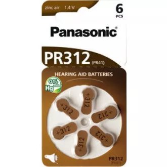 PANASONIC Zinkovzduchová baterie PR-312(41)/6LB AA 1, 2V (Blistr 6ks)