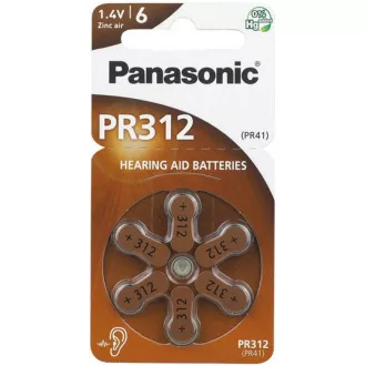 PANASONIC Zinkovzduchová baterie PR-312(41)/6LB AA 1, 2V (Blistr 6ks)