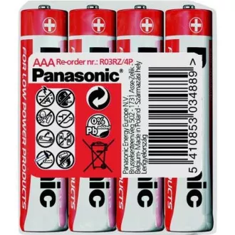 PANASONIC Zinkouhlíkové baterie Red Zinc R03RZ/4P AAA 1, 5V (shrink 4ks)