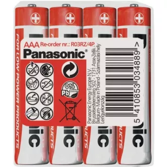 PANASONIC Zinkouhlíkové baterie Red Zinc R03RZ/4P AAA 1, 5V (shrink 4ks)