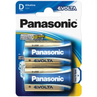 PANASONIC Alkalické baterie EVOLTA Platinum LR20EGE/2BP D 1, 5V (Blistr 2ks)