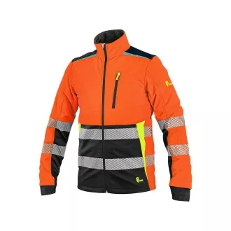 Bunda CXS BENSON, výstražná, softshell, oranžovo - černá, vel. M