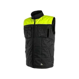 Pánská zimní vesta SEATTLE, fleece, černo-žlutá, vel. L