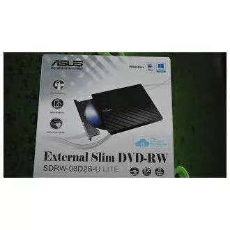 ASUS DVD Writer SDRW-08D2S-U LITE/BLACK, External Slim DVD-RW, black, USB