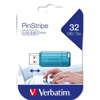 VERBATIM Flash Disk 32GB Store 'n' Go PinStripe, karibská modrá