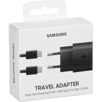 Samsung cestovní nabíječka EP-TA800XWE, Quickcharge 25W, kabel USB-C, bílá