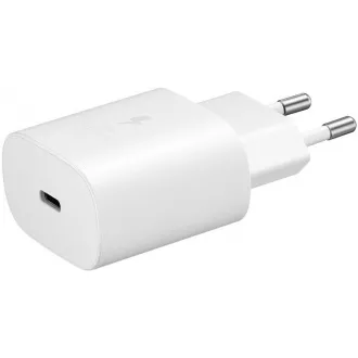 Samsung cestovní nabíječka EP-TA800XWE, Quickcharge 25W, kabel USB-C, bílá