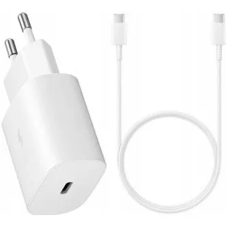 Samsung cestovní nabíječka EP-TA800NWE, Quickcharge 25W, USB-C, bílá