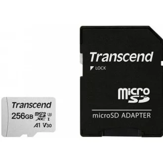 TRANSCEND MicroSDXC karta 256GB 300S, UHS-I U3 V30 + adaptér