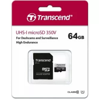 TRANSCEND MicroSDXC karta 64GB 350V, High Endurance