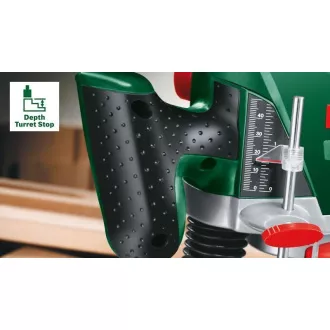 Bosch POF 1200 AE horní frézka, 1200 W, Softgrip, předvolba otáček, aretace vřetena