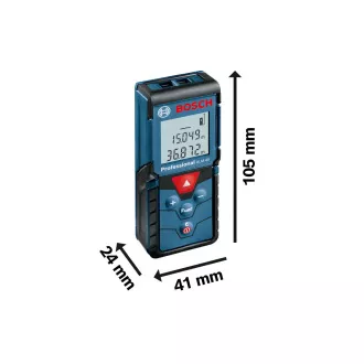 BOSCH GLM 40, laserový měřič vzdálenosti, rozsah 0, 15 – 40, 00 m, 635 nm, < 1 mW BOSCH GLM 40, laserový měřič vzdálenosti, rozsah 0, 15 – 40, 00 m, 635 nm, < 1 mW