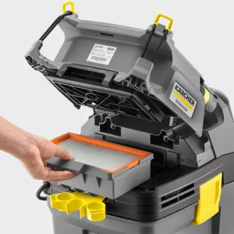 Karcher NT 30/1 Tact víceúčelový průmyslový vysavač, 1380 W, 30 l, 69 dB, 74 l/s, PES filtr, kovová kola