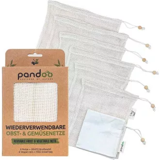 Pandoo Síťový sáček z bio bavlny na ovoce, zeleninu a chleba set 7 ks