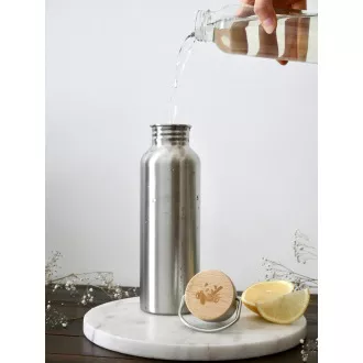 Pandoo Nerezová láhev na vodu s bambusovým víčkem 750 ml Pandoo Nerezová láhev na vodu s bambusovým víčkem 750 ml