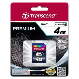 TRANSCEND SDHC karta 4GB Premium, Class 10