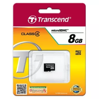 TRANSCEND MicroSDHC karta 8GB Class 4, bez adaptéru