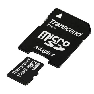 TRANSCEND MicroSDHC karta 16GB Class 10 + adaptér TRANSCEND MicroSDHC karta 16GB Class 10 + adaptér