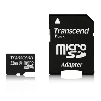 TRANSCEND MicroSDHC karta 32GB Class 10 + adaptér TRANSCEND MicroSDHC karta 32GB Class 10 + adaptér
