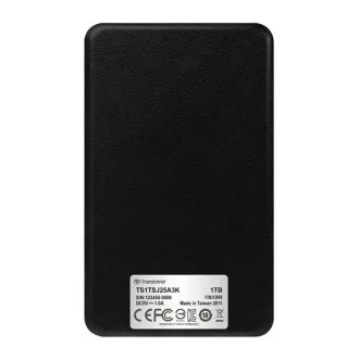 TRANSCEND externí HDD USB 3.1 StoreJet 25A3, 1TB, Black (nárazuvzdorný, 256-bit AES)