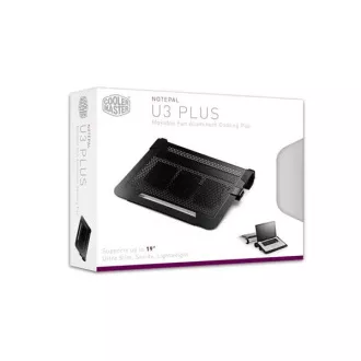 Cooler Master chladící podstavec NotePal U3 PLUS ALU pro NTB 15-19" black, 3x8cm fan