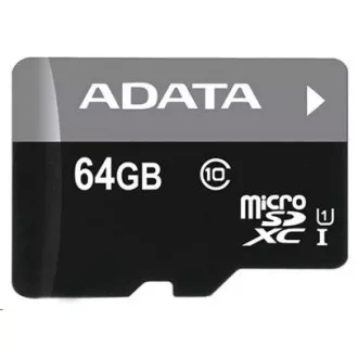 ADATA MicroSDXC karta 64GB Premier UHS-I Class 10 + SD adaptér ADATA MicroSDXC karta 64GB Premier UHS-I Class 10 + SD adaptér