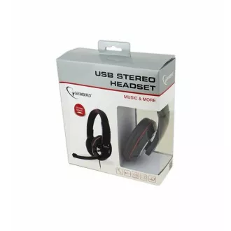 GEMBIRD sluchátka s mikrofonem MHS-U-001 Gaming, černá, USB