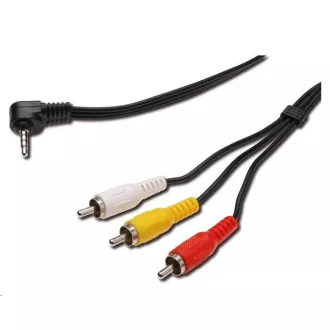 PREMIUMCORD Kabel audio/video 3, 5mm Jack 4pin - 3x Cinch 1, 5m (M/M)