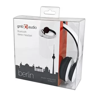GEMBIRD sluchátka s mikrofonem Berlin, Bluetooth, bílá