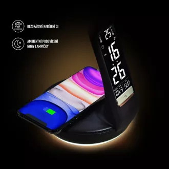 RTL 204 stm.LED lamp.černá Qi 6W RETLUX
