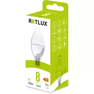 RLL 429 C37 E14 candle 8W WW RETLUX