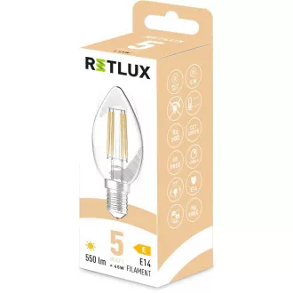 RFL 400 Fil. C35 E14 candle 5W WW RETLUX