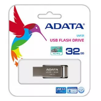 ADATA Flash Disk 32GB UV131, USB 3.1 Dash Drive, Chromium, kov, šedá