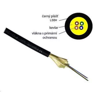 Optický kabel XtendLan DROP FTTx, 4x 9/125 SM, G.657A, LS0H, černý, cívka 500m Optický kabel XtendLan DROP FTTx, 4x 9/125 SM, G.657A, LS0H, černý, cívka 500m