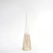 Eurolamp Stromový kornout ozdoba, bílé třpytky, 20 x 80 cm, 1 ks