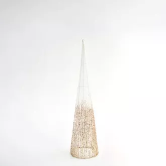 Eurolamp Stromový kornout ozdoba, bílé třpytky, 20 x 80 cm, 1 ks