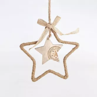 Eurolamp Vánoční dekorace závěsná hvězda 27 x 15 x 0,5 cm, 1 ks