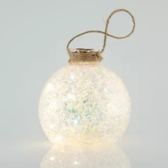 Eurolamp Vánoční dekorace skleněná osvětlující koule, 10 cm, set 2 ks Eurolamp Vánoční dekorace skleněná osvětlující koule, 10 cm, set 2 ks