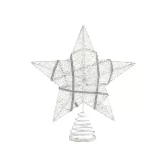 Eurolamp Hvězda na špičku vánočního stromku, bílá, 25,4 cm