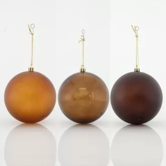 Eurolamp Vánoční ozdoby plastové hnědé koule, 10 cm, set 6 ks Eurolamp Vánoční ozdoby plastové hnědé koule, 10 cm, set 6 ks