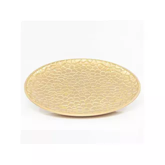Eurolamp Vánoční dekorace zlatý talíř, kulatý, průměr 30 cm, 1 ks