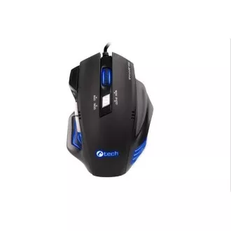 C-TECH myš AKANTHA, herní, modré podsvícení, 2400 DPI, USB