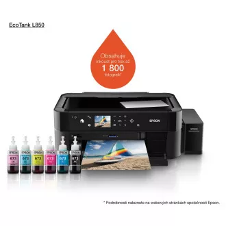 EPSON tiskárna ink EcoTank L850, 3v1, A4, 38ppm, USB, LCD panel, Foto tiskárna, 6ink