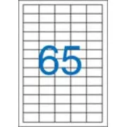 Etikety 38x21,2mm 5řadé 65etiket na archu 100listů Victoria