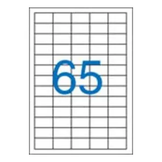 Etikety 38x21,2mm 5řadé 65etiket na archu 100listů Victoria Etikety 38x21,2mm 5řadé 65etiket na archu 100listů Victoria
