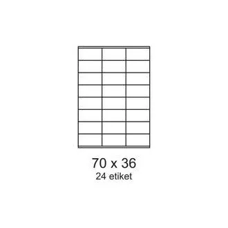 Etikety 70x36mm 3řadé 24etiket na archu 100listů Smartline