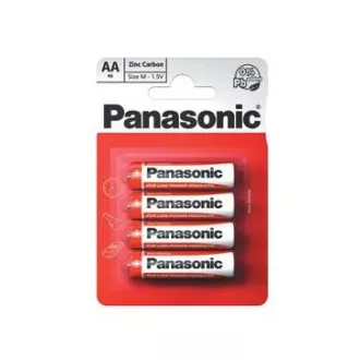 PANASONIC Zinkouhlíkové baterie Red Zinc R6RZ/4BP EU AA 1, 5V (Blistr 4ks)