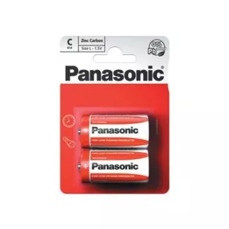 PANASONIC Zinkouhlíkové baterie Red Zinc R14RZ/2BP EU C 1, 5V (Blistr 2ks)