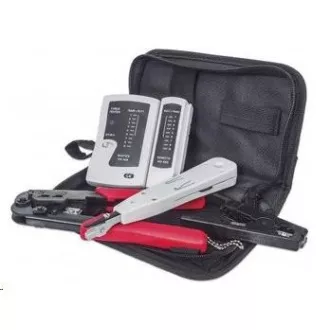 Intellinet 4-Piece Network Tool Kit, sada nářadí: cable tester, krimpovací kleště, LSA narážecí nástroj, stripovač Intellinet 4-Piece Network Tool Kit, sada nářadí: cable tester, krimpovací kleště, LSA narážecí nástroj, stripovač