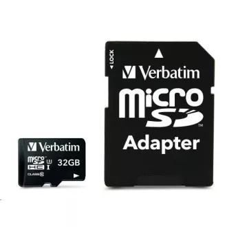 VERBATIM MicroSDHC karta 32GB Pro, U3 + adaptér